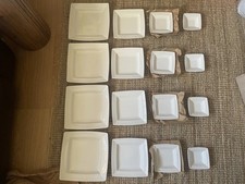 Alchemy England Energy Fine China 16 Piece Square Dinner Set (White) - BNWD