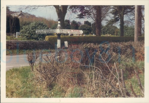 1972 old road sign - old,