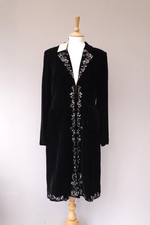 NEW + Tags Laura Ashley Velvet Evening Coat Size 12 Embelished JE1834