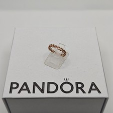 Genuine Pandora Rose Gold Band Of Hearts Ring ALE MET 180177 Size - 50