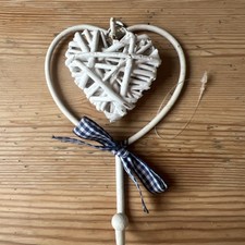 White Distressed Metal Wicker