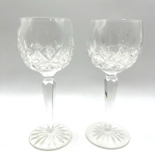 2 Vintage Waterford Lismore Crystal Wine Hock Glasses Goblets 7.25