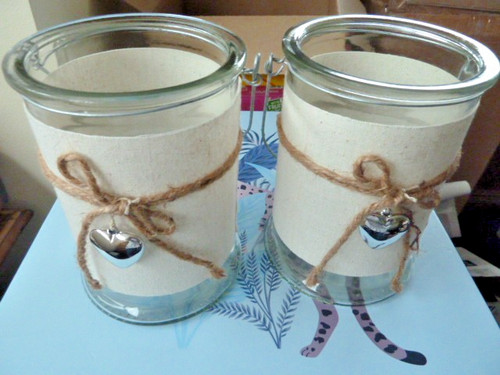 Hanging glass candle holders - candle,