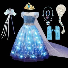 Disney Elsa Frozen Light-Up Princess Dress Costume Girls Halloween Gift