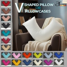 V Pillows and V Pillowcases Cover Polycotton Neck Back Head Body Support 74x34cm