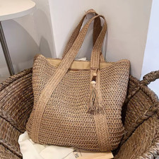 Beach Bag Summer Rattan Large