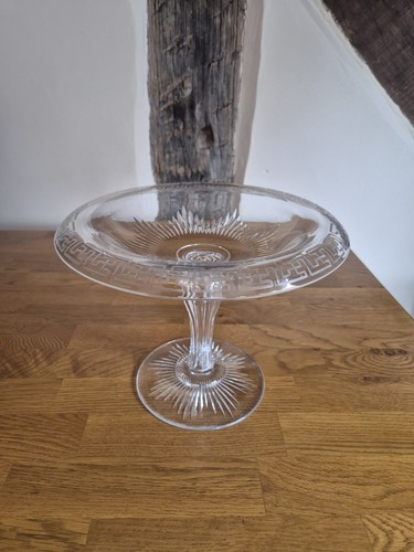 Antique cut crystal tazza - antique,