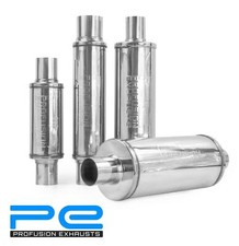 Exhaust Muffler Free Flowing Silencer High Performance Resonator Stainless Steel