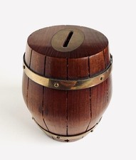 Vintage Wooden Barrel Money