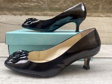 Vintage Womens Van Dal Elveden Black Patent Mid Kitten Heel Court Shoes Size 5.5