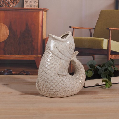 Ceramic fish gurgle - ceramic, vase