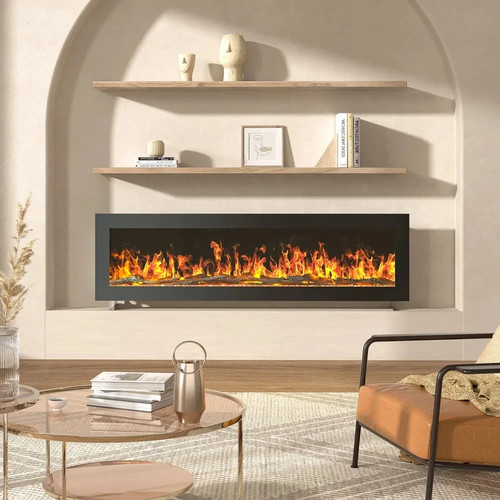 Wall mount electric fireplace - wall,
