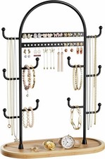 12.9'' Jewellery Display Stand Hanging Rack Bracelet Necklace Black Organiser UK