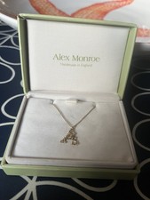 Alex Monroe Gold Plated A Initial Floral Necklace