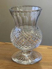 Rare Vintage Edinburgh Cut Crystal Thistle Shaped Vase - 17 cm / 1.2kg