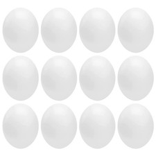  12 Pcs Fun Chicken Shape Egg Multi-function Fake Eggs Artificial White Plastic