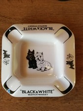 Vintage Arklow Pottery Advertising  Ashtray Black & White Scotch