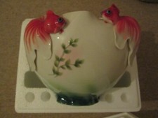 Franz Porcelain Goldfish Bowl Fruit Bowl Boxed Lucky Goldfish Koi Fish
