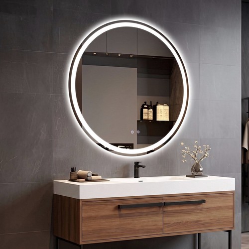 80x80cm round bathroom - 80x80cm, mirror
