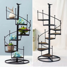 8 Tier Metal Spiral Staircase Plant Stand Flower Pot Ladder Shelf Display Rack