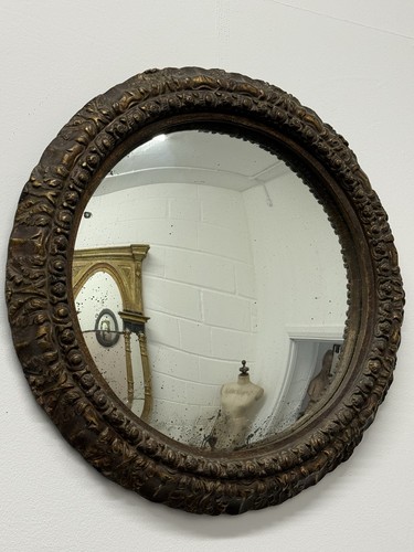 Vintage convex wall mirror - convex,