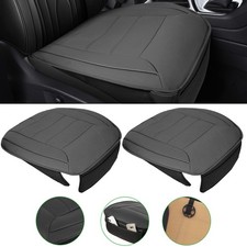 2X Universal Black PU Leather Car Van Front Breathable Seat Covers Protectors