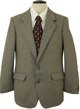 VINTAGE MENS TWEED HODGES MENS 38" SHORT BROWN TWEED JACKET