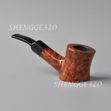 Portable Briar Wooden Tobacco Pipe Poker Cherrywood Smooth Surface Bent Stem