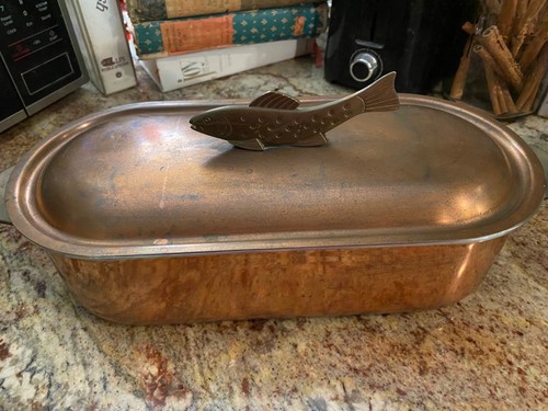 Vtg copper fish poacher spring - copper,