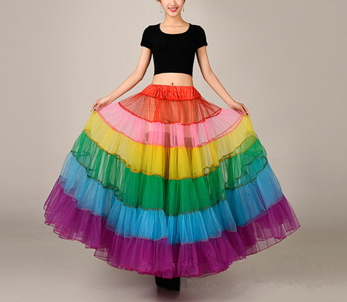 Rainbow tutu skirt - rainbow, women