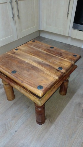 Solid wood rustic coffee table - rustic,