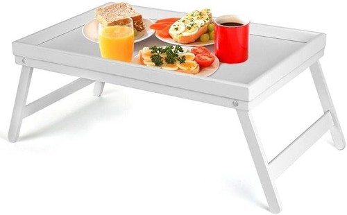 Bamboo wooden bed - bed, tray
