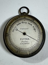 Antique Pocket Barometer by Potter, Poultry London – Compensated Victorian
