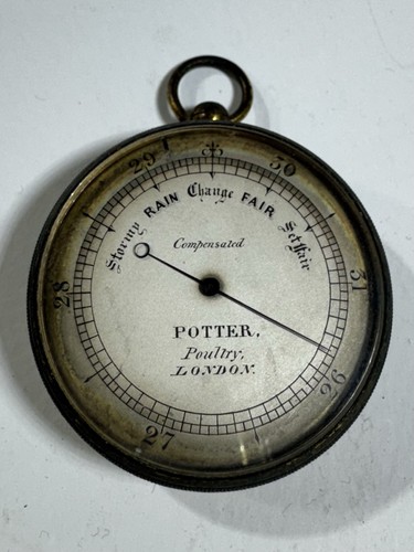 Antique pocket barometer - barometer, by