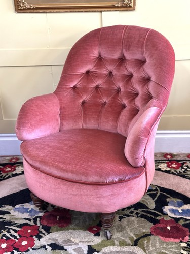 Antique victorian pink velvet - victorian,