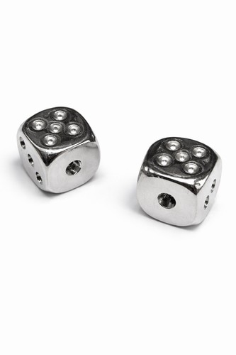 Metal dice set pair - set, silver