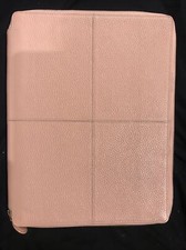Classic Stitch Soft A4 Zip Leather Writing Folio pink RRP  £248.00 