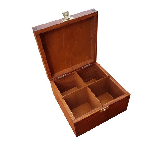 Wooden tea box with four - wooden,