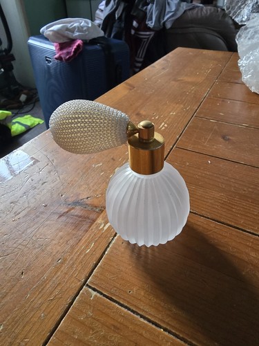 Vintage frosted glass perfume - glass,