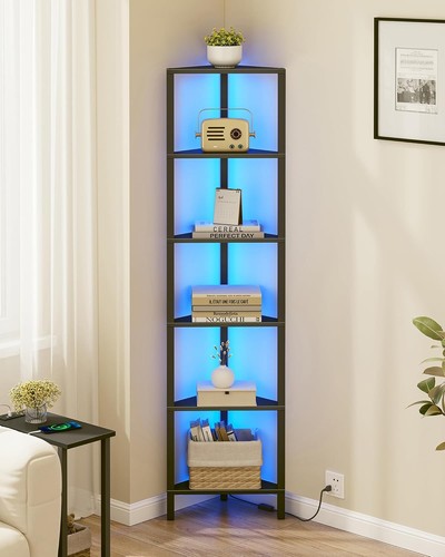 Corner shelf with led light - light, 6