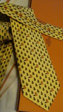 HERMES silk tie, Beavers and