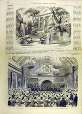 Original Old Antique Print Opera Comedy Theatre Scene Marseilles Art French
