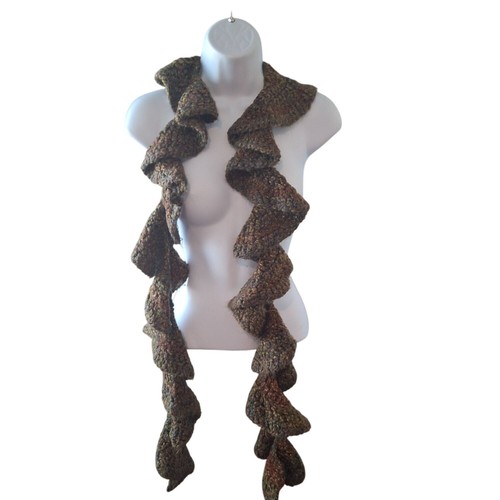 Boho ruffle knit scarf - ruffle,