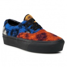 VANS ERA PLATFORM MIX LEOPARD FLEECED TEXTILE TRAINERS. LAST TWO REDUCED.  BNIB