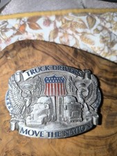 Vintage 1987 Truck Drivers Move The Nation Belt Buckle Ref:1826