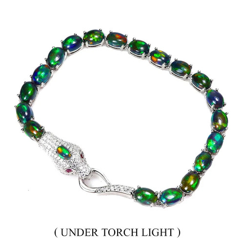 Silver bracelet opal genuine - opal,