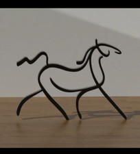 Line Art Horse Sculpture, Minimalist Home Decor, Tabletop Ornament Or Fix To Wal