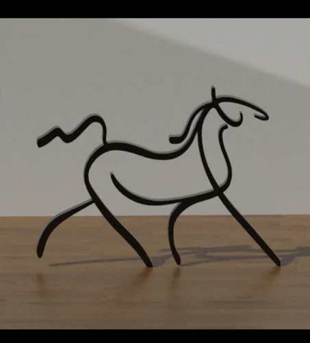 Line art horse sculpture - line,