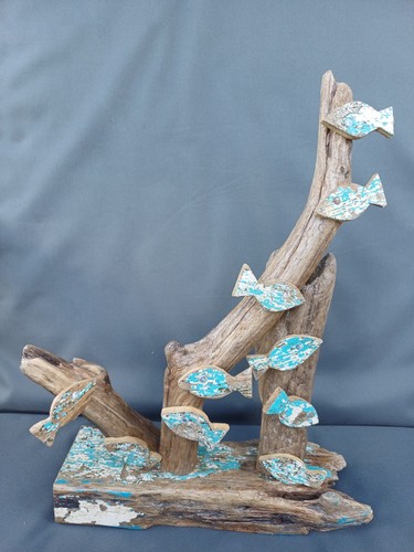 Wooden driftwood fish - driftwood,
