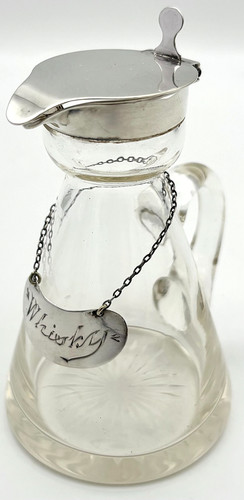 Antique silver mounted whisky - antique,